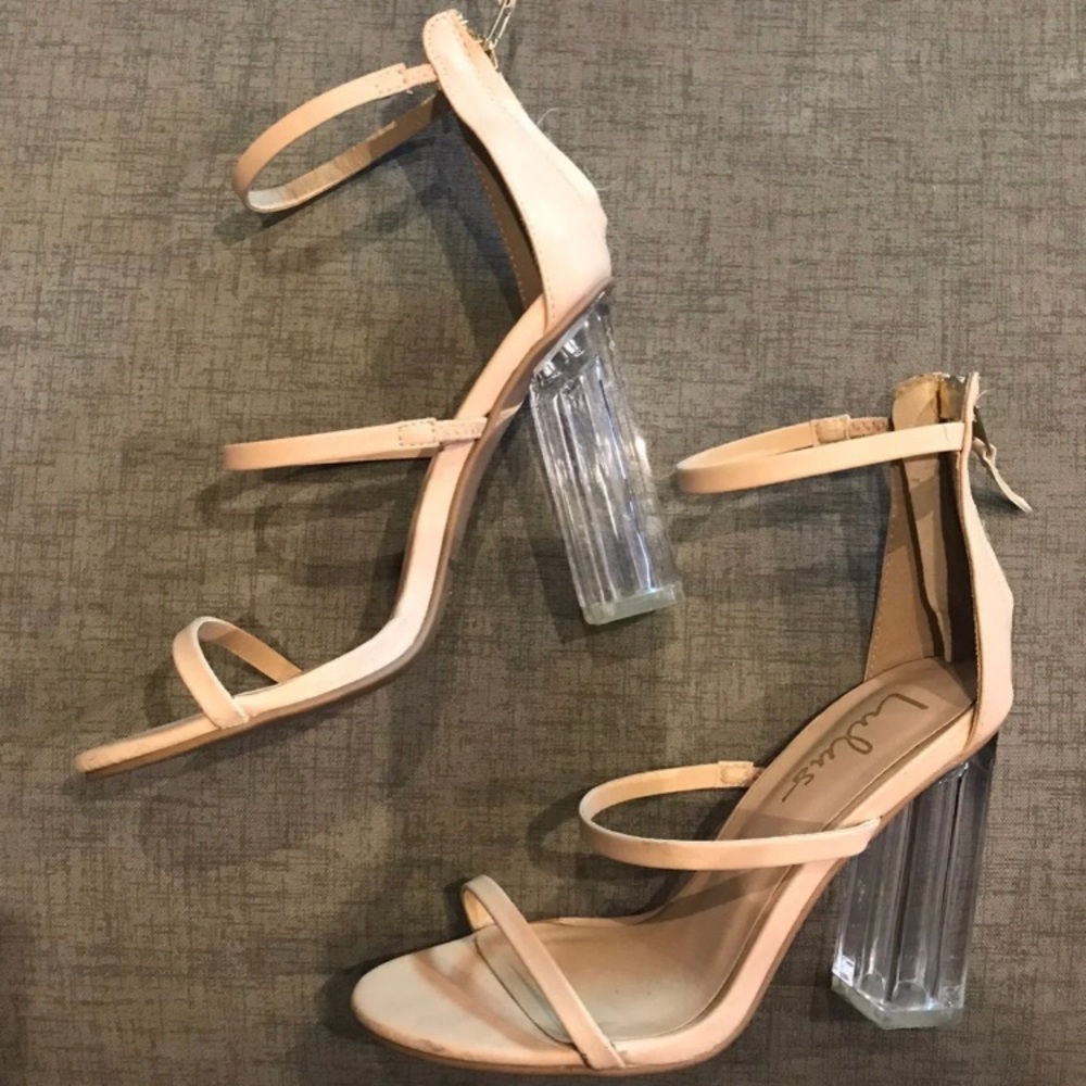 Lulus Nude Clear Block Heel